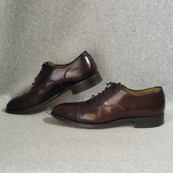 Johnston & Murphy Melton Shoe 10 B/AA Burgundy Leather Oxford Cap Toe 222985 main image 5